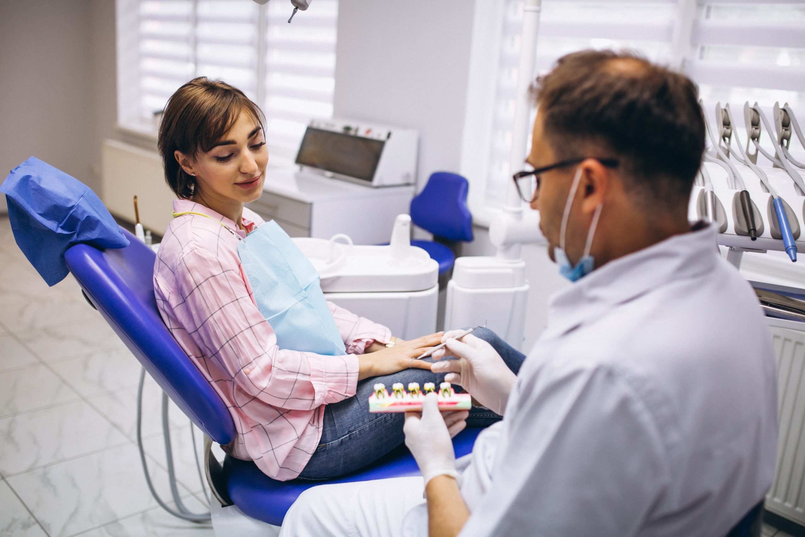 Woman patient at dentist